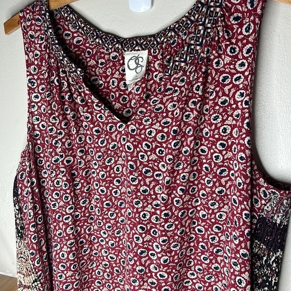 ANTHROPOLOGIE ONE SEPTEMBER Tamarosa Pleated Sleeveless Boho Blouse Size Medium - Picture 16 of 16